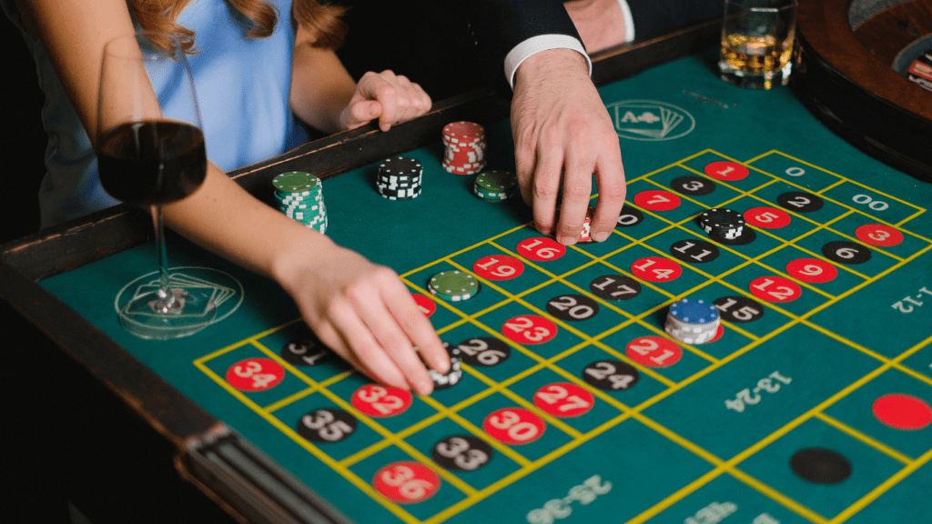 a person playing casino roulette