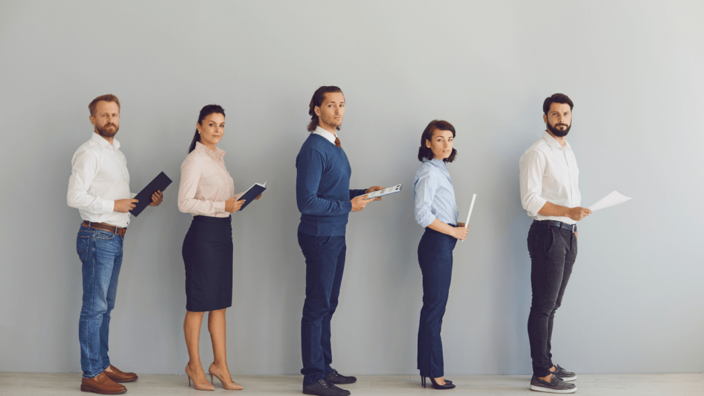 job applicants standing