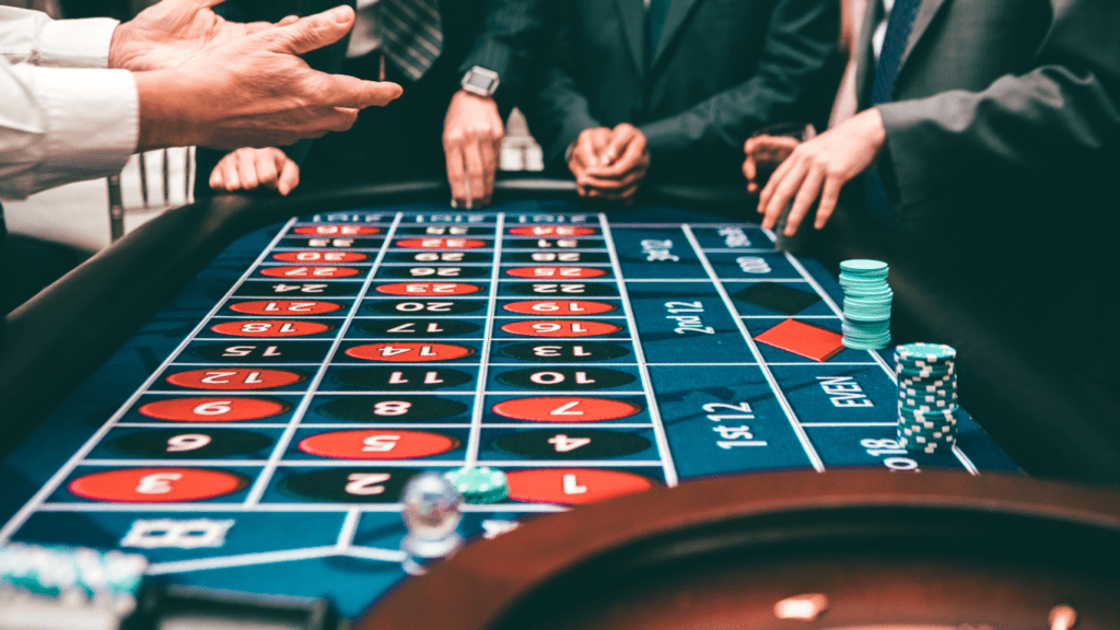 a person playing roulette on a casino table