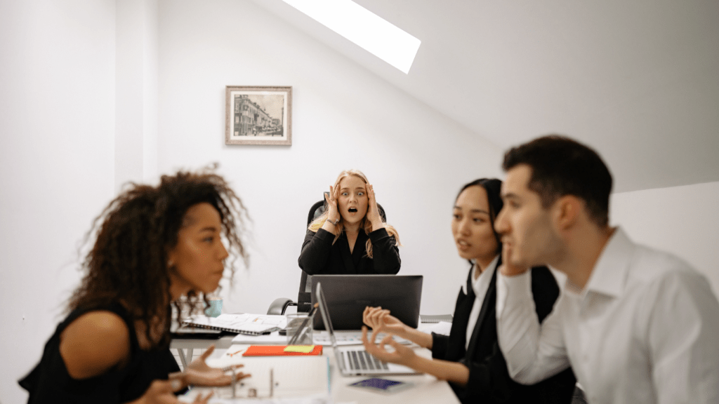 group of people talking to each other