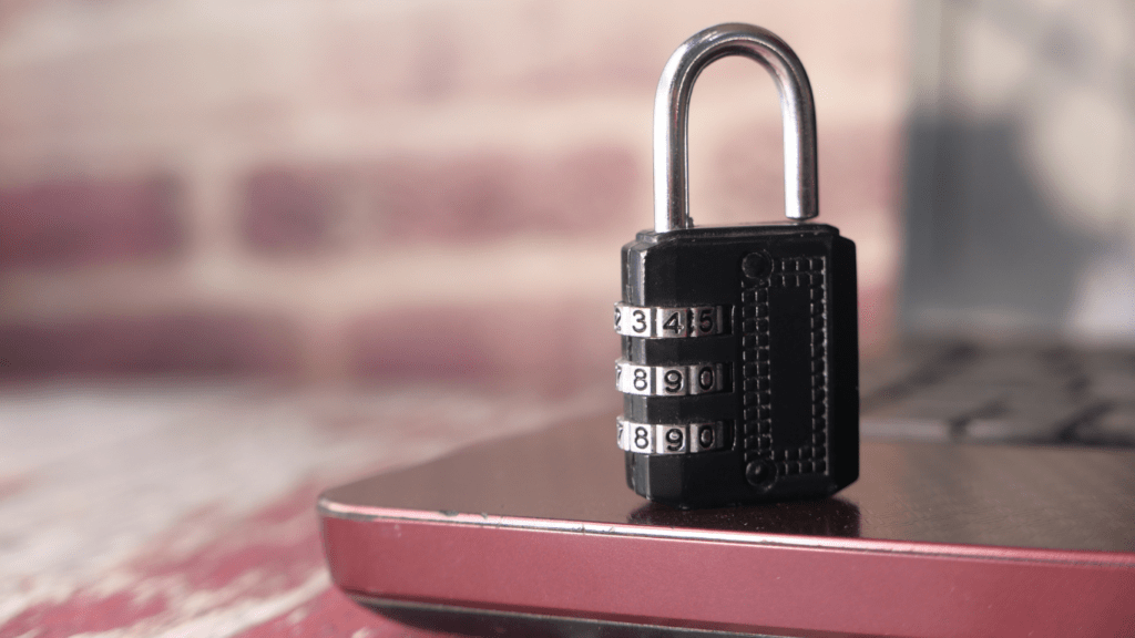 padlock on keyboard